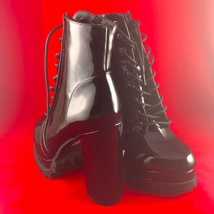 Brand New Black Platform Heel Boots